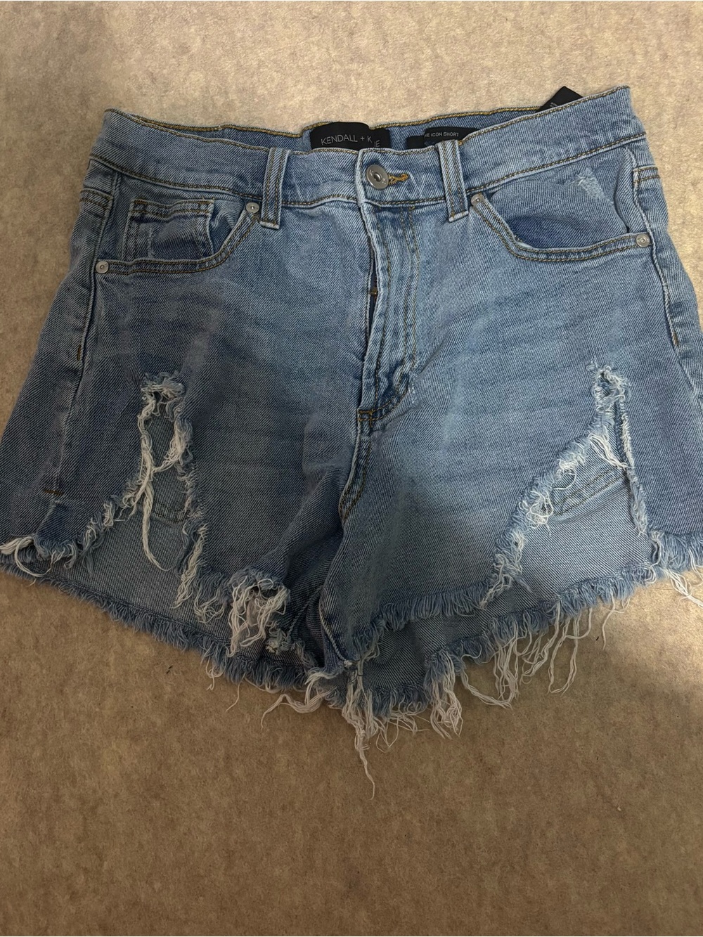 Kendall & Kylie Light Blue Distressed Denim Shorts